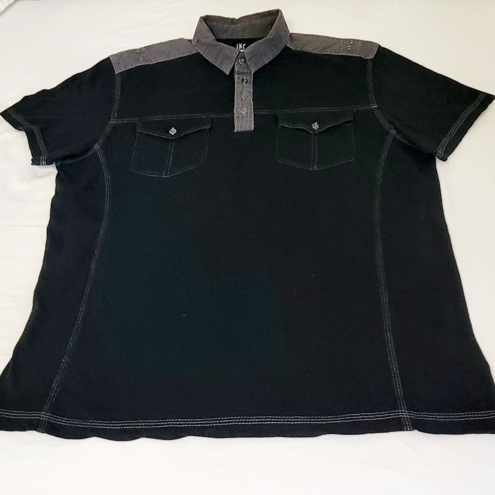 INC International Concepts Men's Black and Gray Polo Shirt - Picture 4 of 9